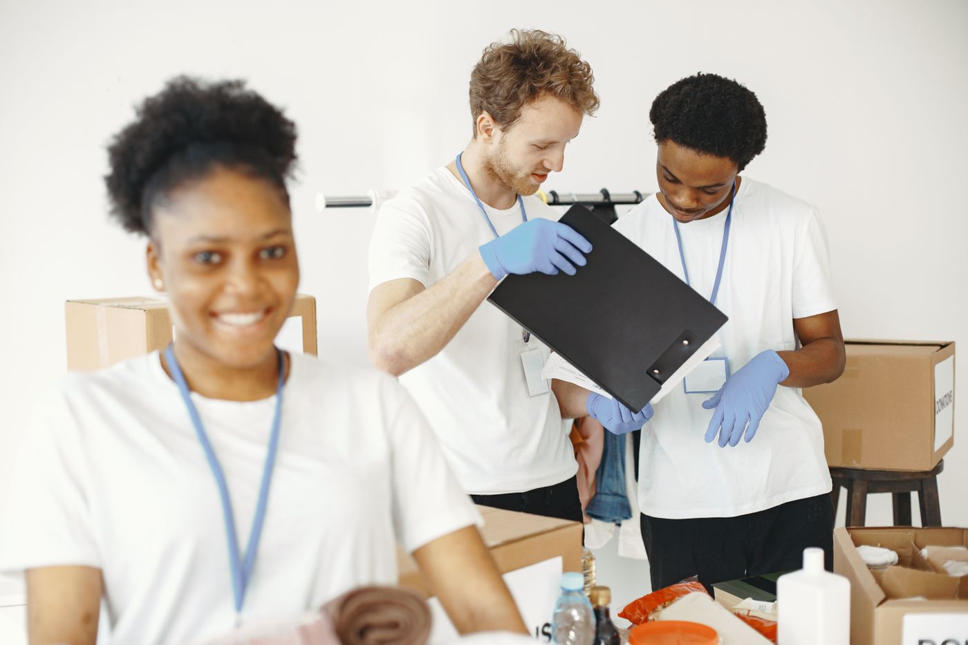 A group of volunteers working together